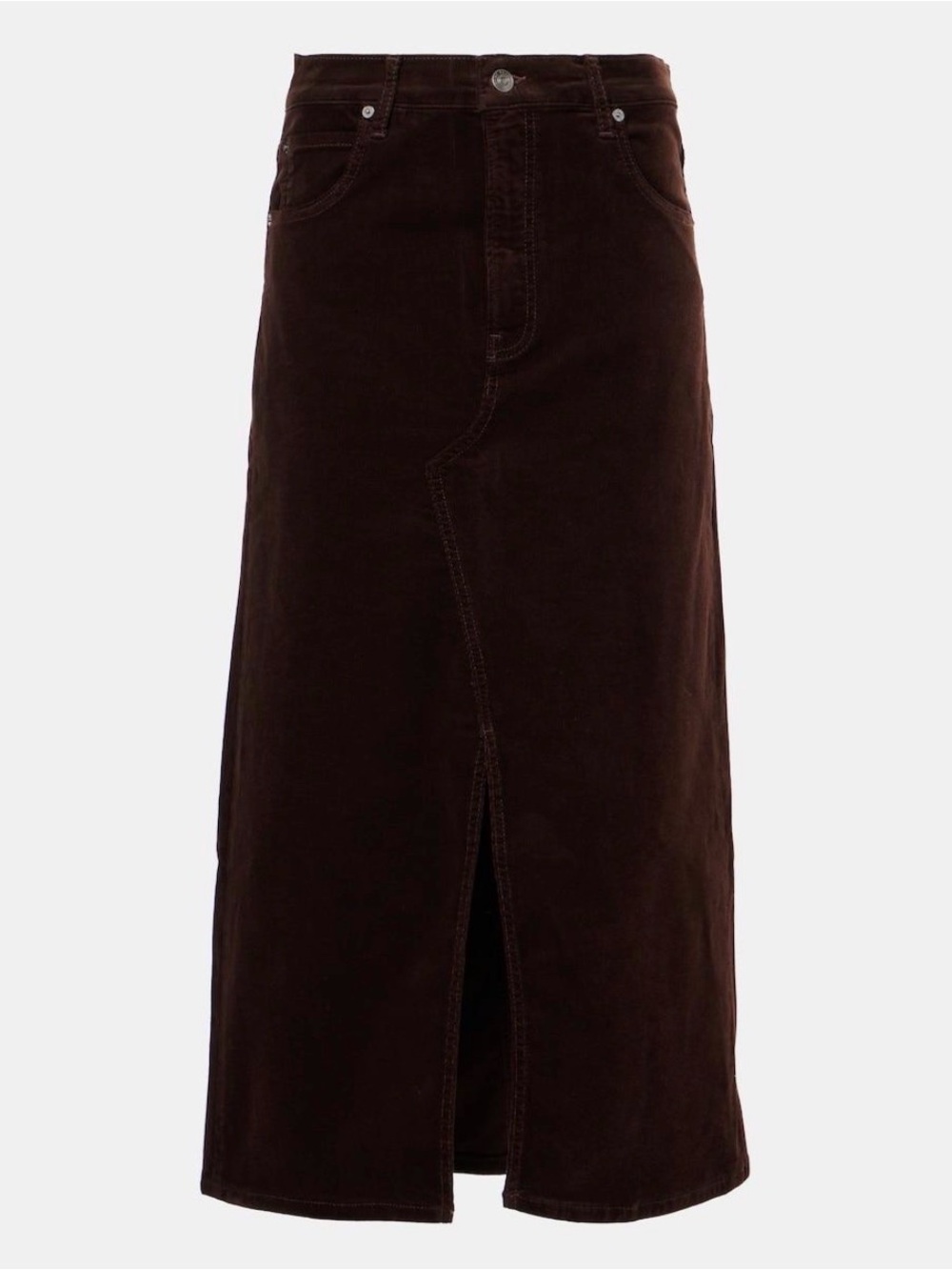 FRAME The Corduroy Midaxi Skirt in Espresso NWT Size 31 | MSRP $278